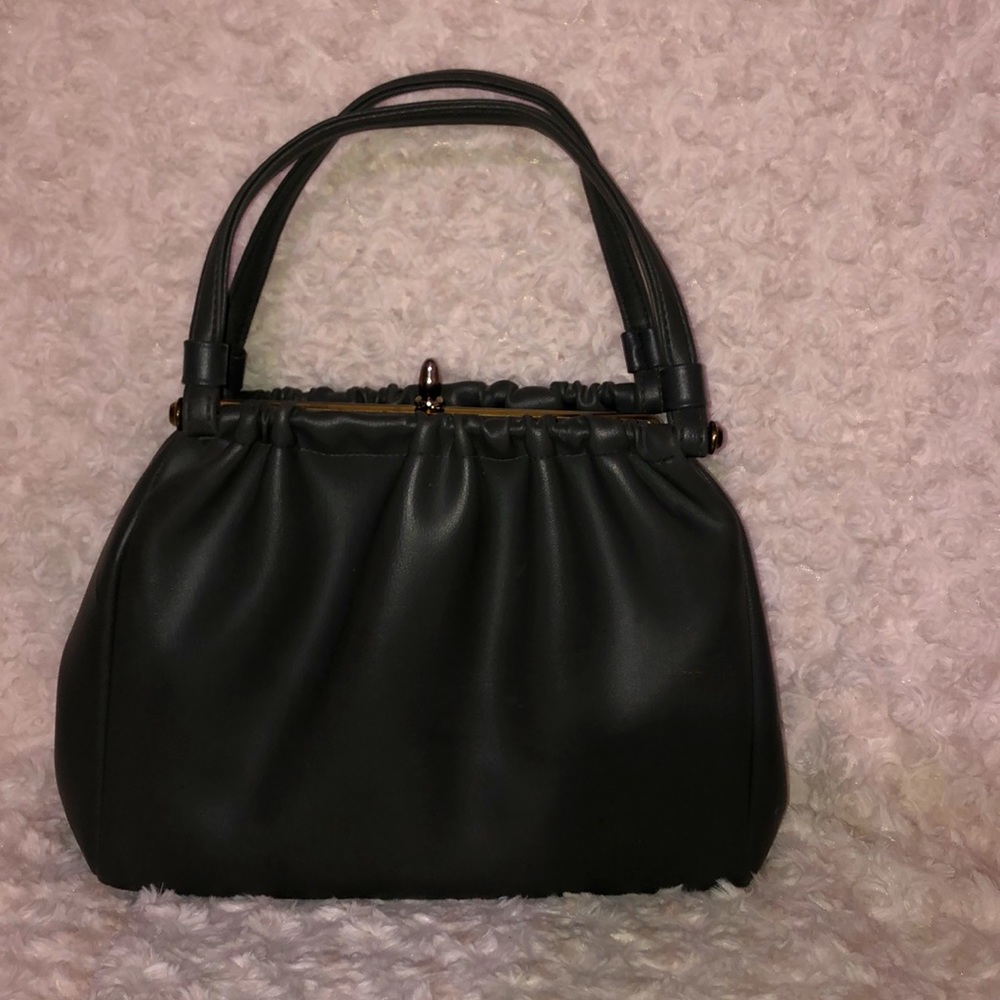 jR USA gray leather vintage bag gold hardware